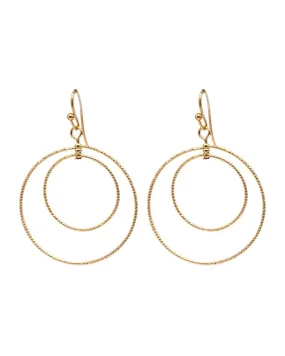 Double Circle Textured Earrings