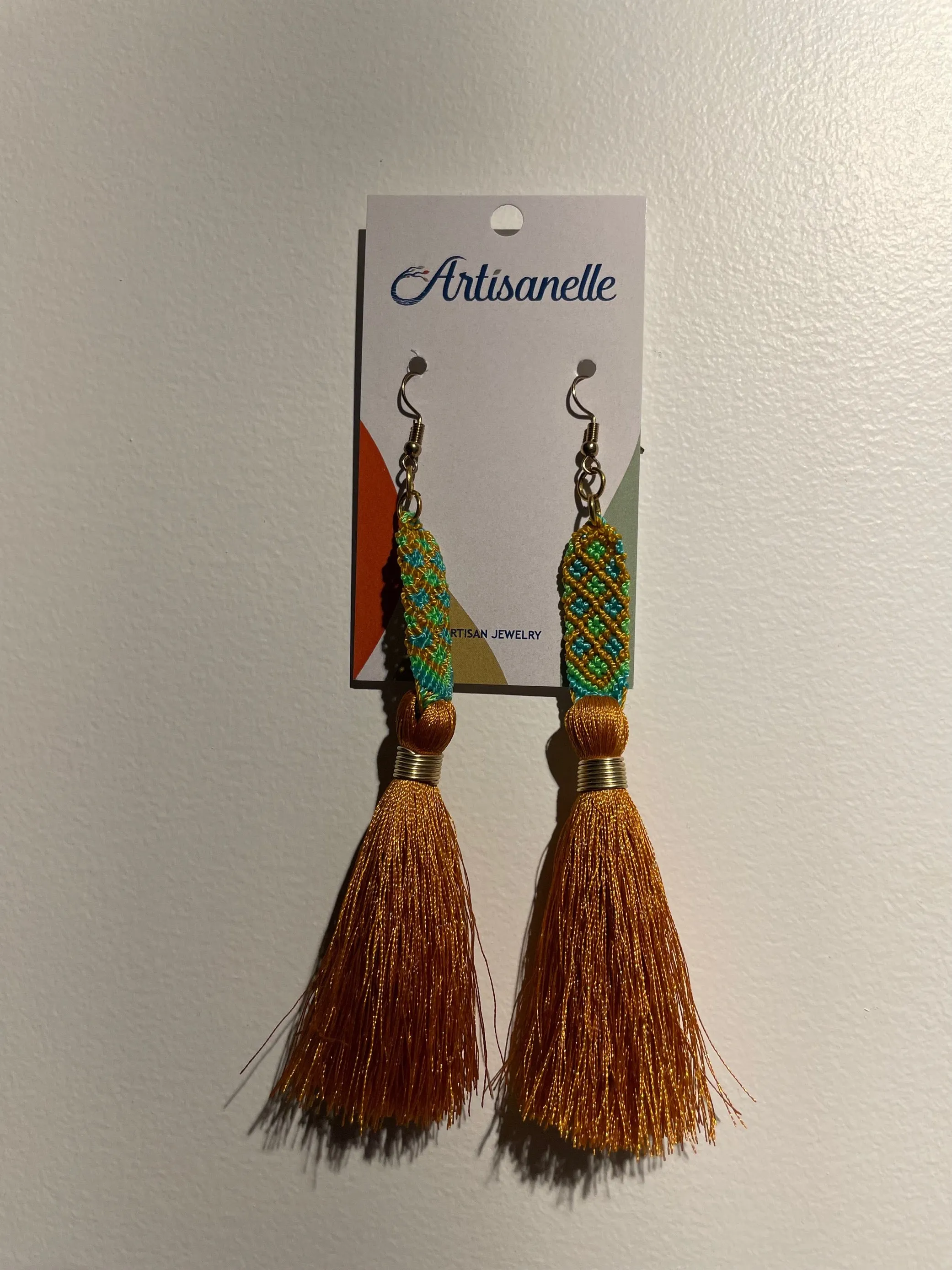 Earrings with Pattern & Tassel