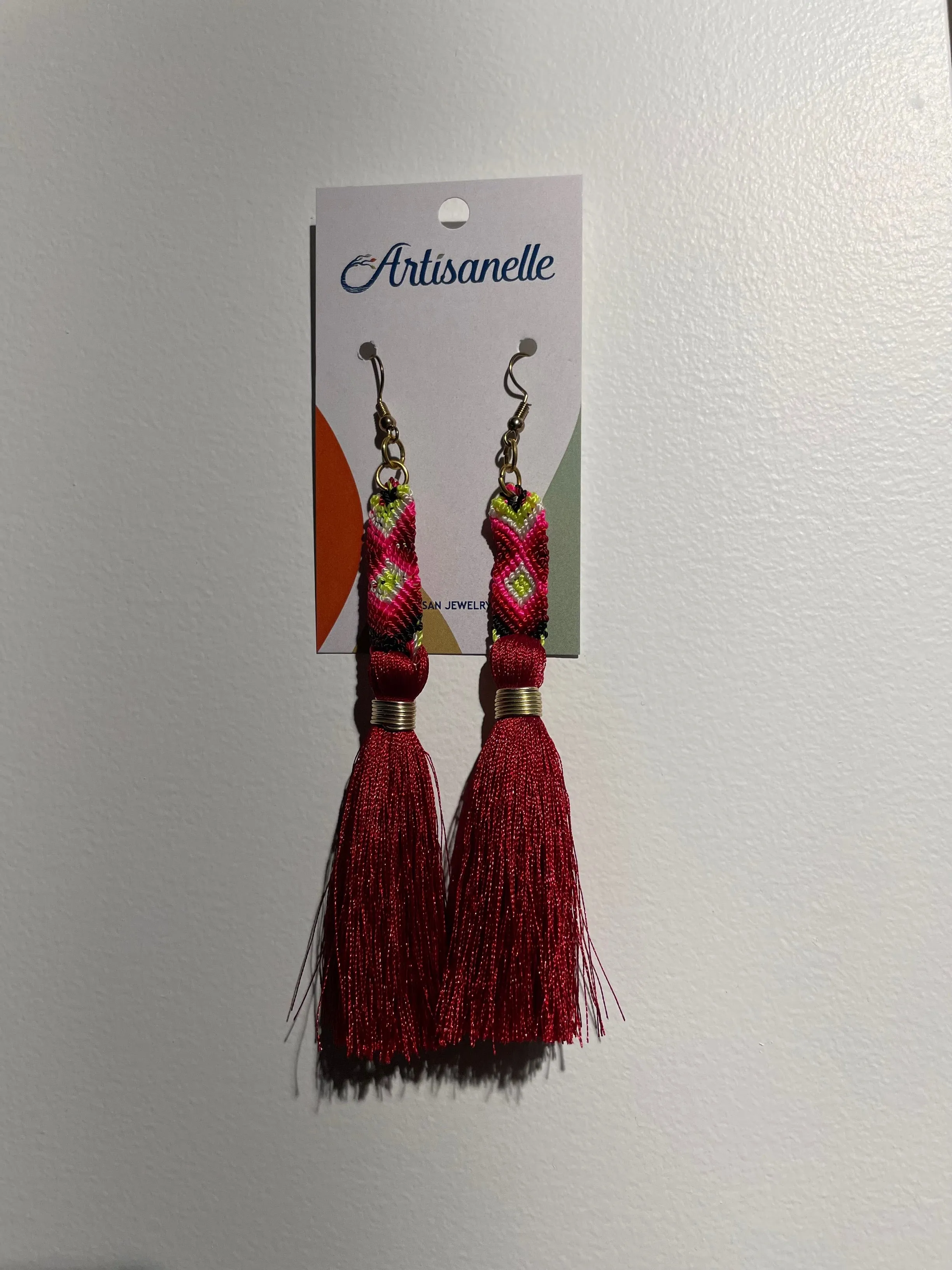 Earrings with Pattern & Tassel