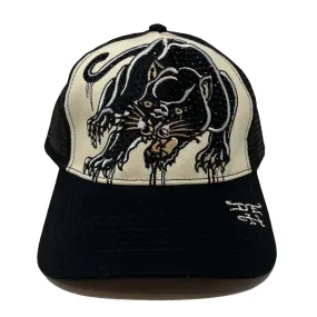 Ed Hardy Panther Black & White Rhine Stone Trucker Hat