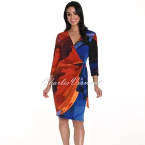 Frank Lyman Abstract Sunset Print Wrap Dress - Style 243135