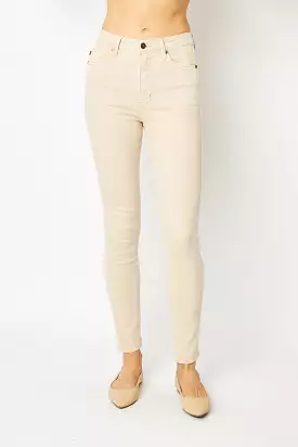 Garment Dyed Tummy Control skinny-Judy Blue