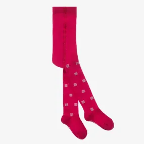 Girls Fuchsia Pink Cotton 4G Tights