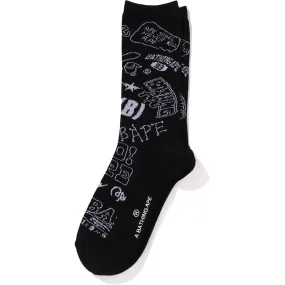 GRAFFITI PATTERN SOCKS MENS