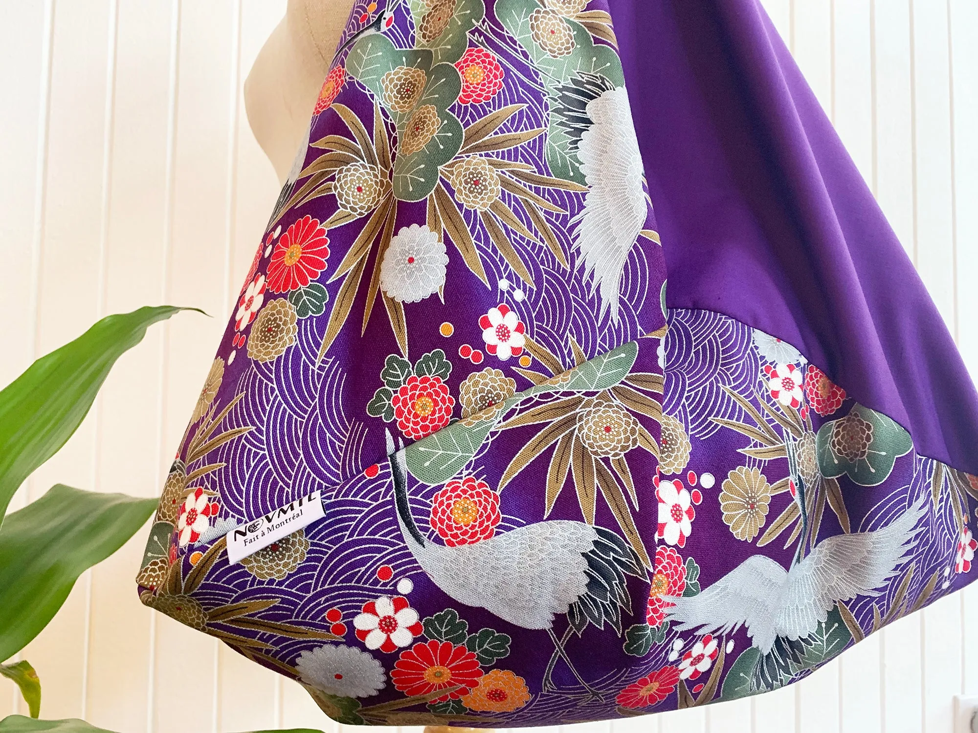 *Handmade* Origami bag | Market bag | Crane (Purple)