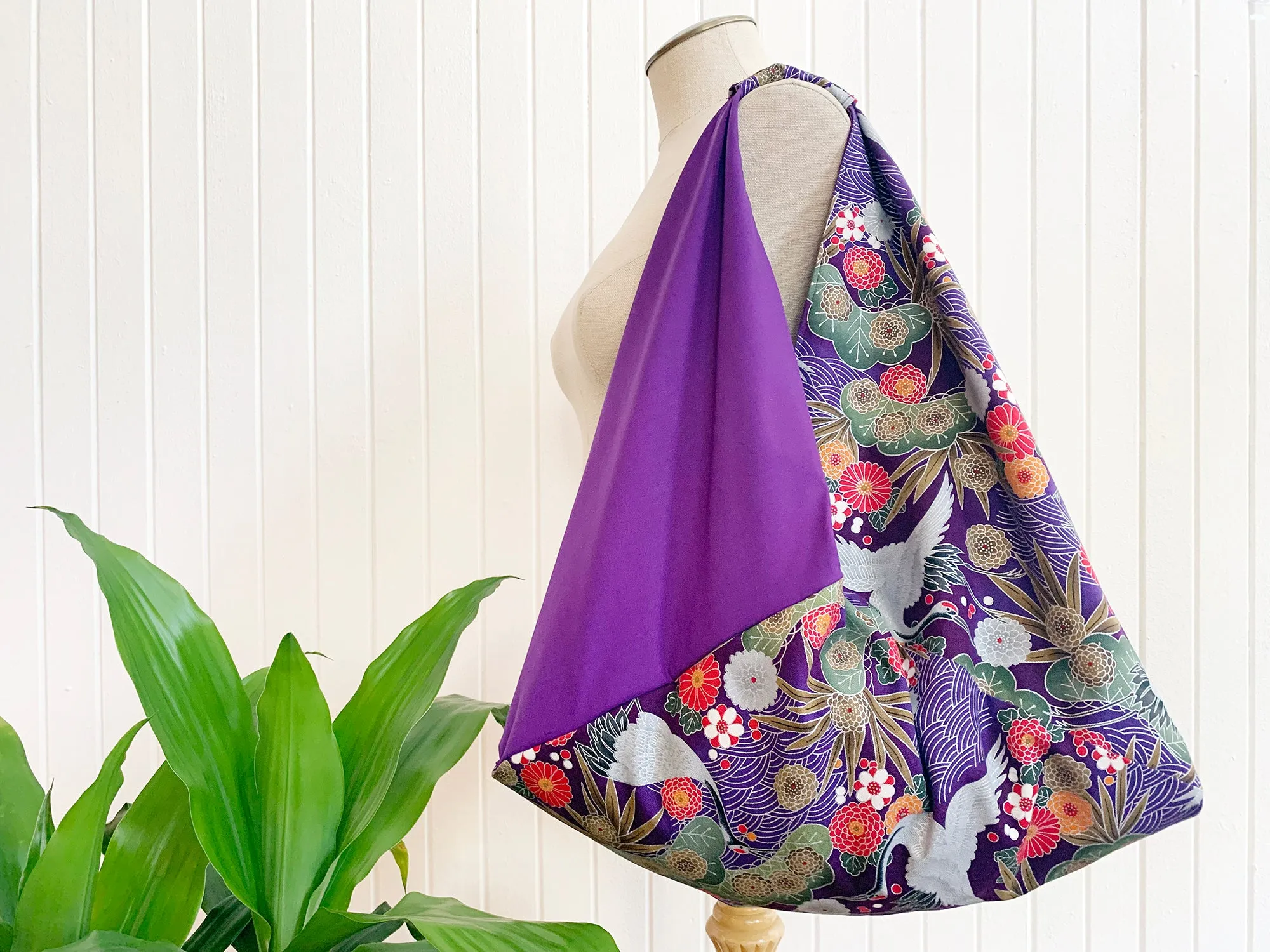 *Handmade* Origami bag | Market bag | Crane (Purple)