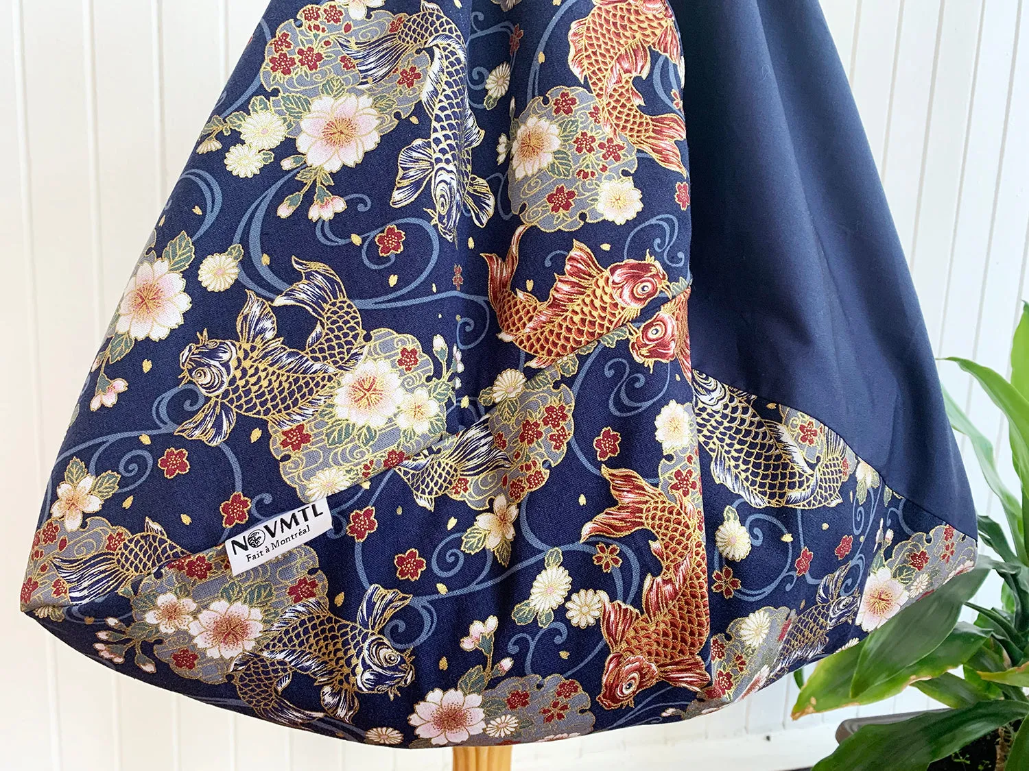 *Handmade* Origami bag | Market bag | Koi (Navy Blue)