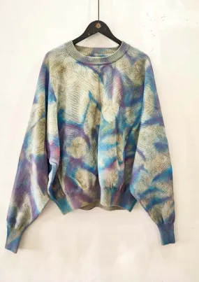 HANDPAINTED SWEATER OVERSIZED KNIT - PEACOCK beige painted