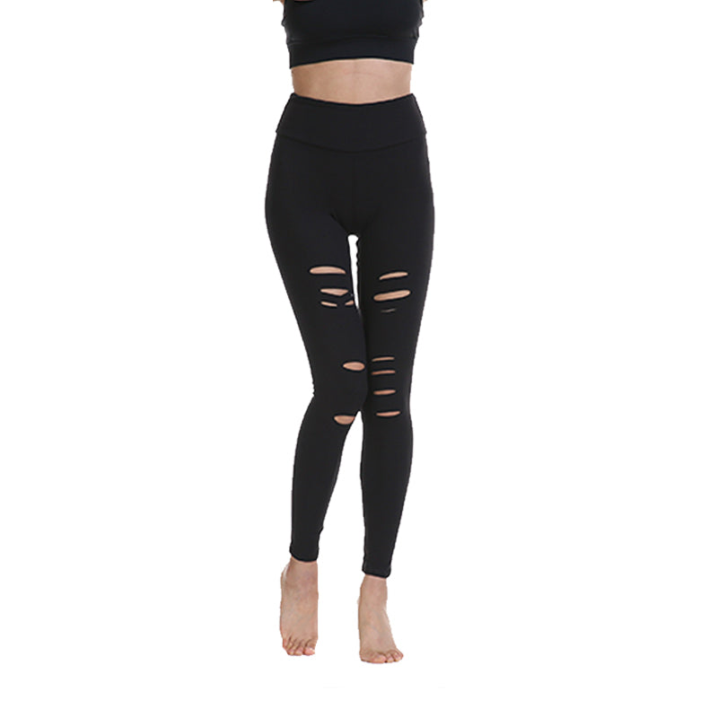 Haute Edition Women's Cutout Ripped High Waist Leggings With Tummy Control