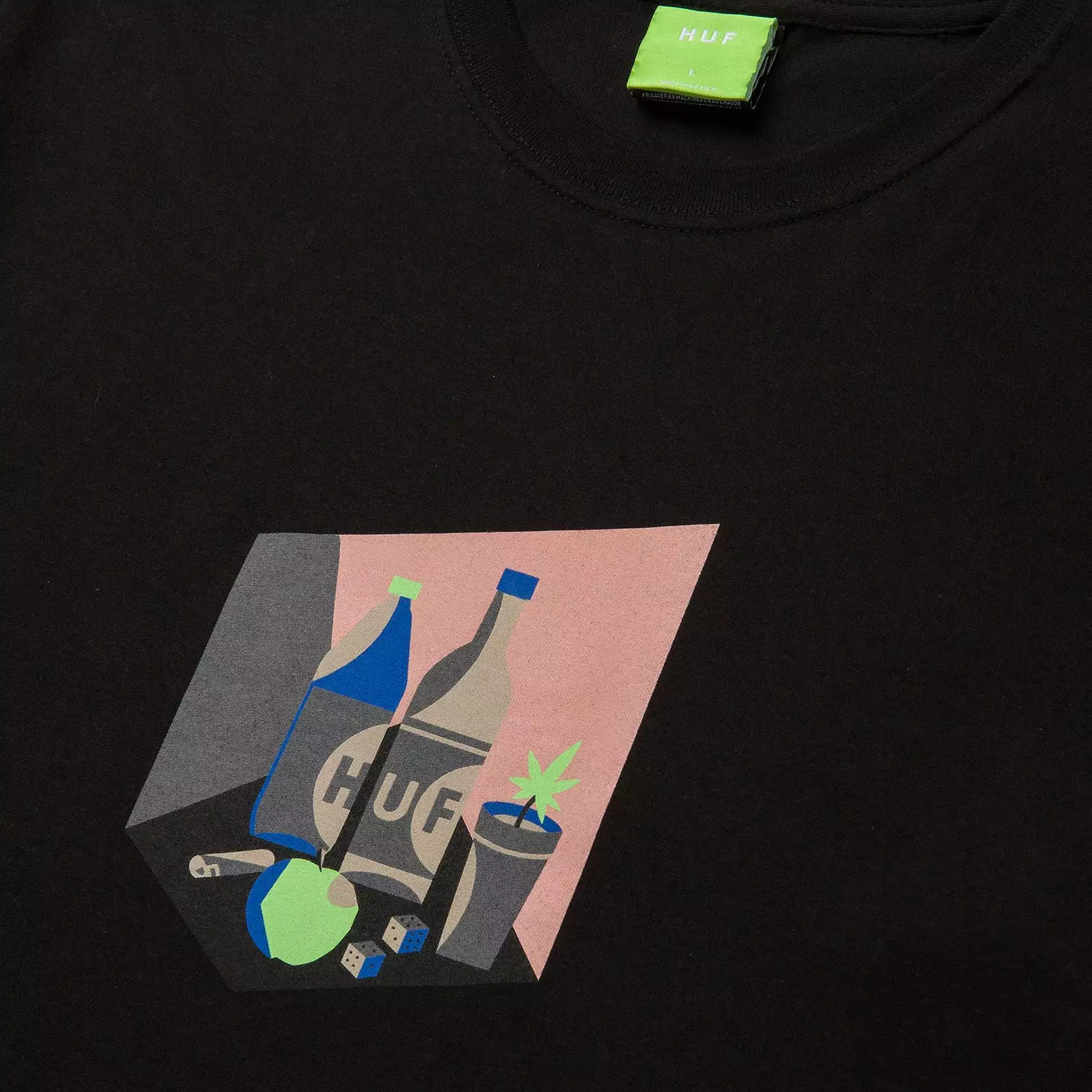 HUF T-SHIRT STILL LIFE NUMBER 420 SS BLACK