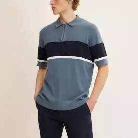 Jone Knitted Short Sleeve Polo Shirt (Navy/Blue)