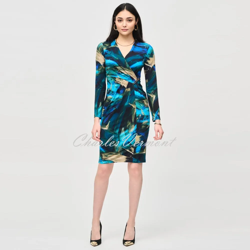 Joseph Ribkoff Abstract Print Wrap Dress - Style 243072