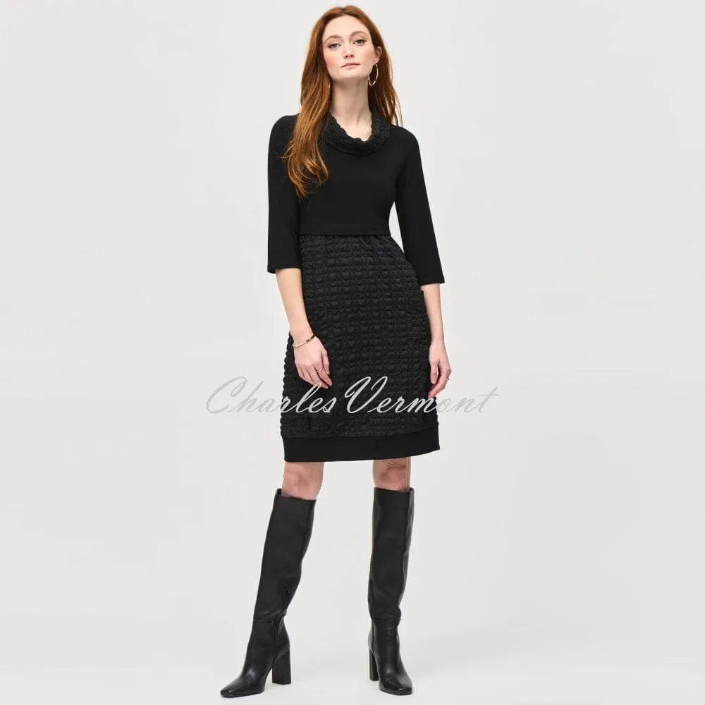 Joseph Ribkoff Bubble Jacquard Cocoon Dress - Style 243114 (Black)