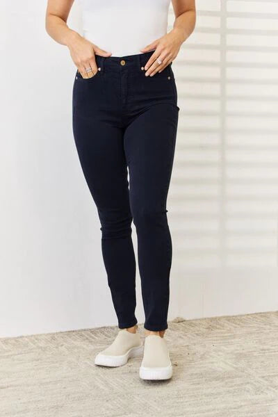 Judy Blue  Navy HW Garment Dyed Tummy Control Skinny