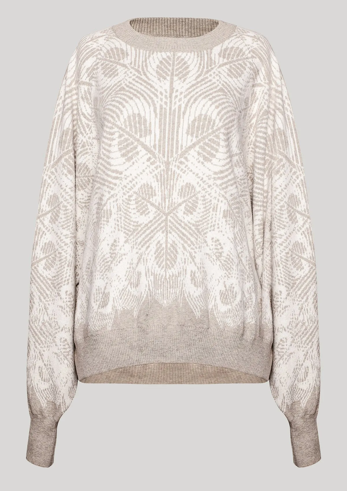 KNIT PEACOCK SWEATER OVERSIZED - Beige