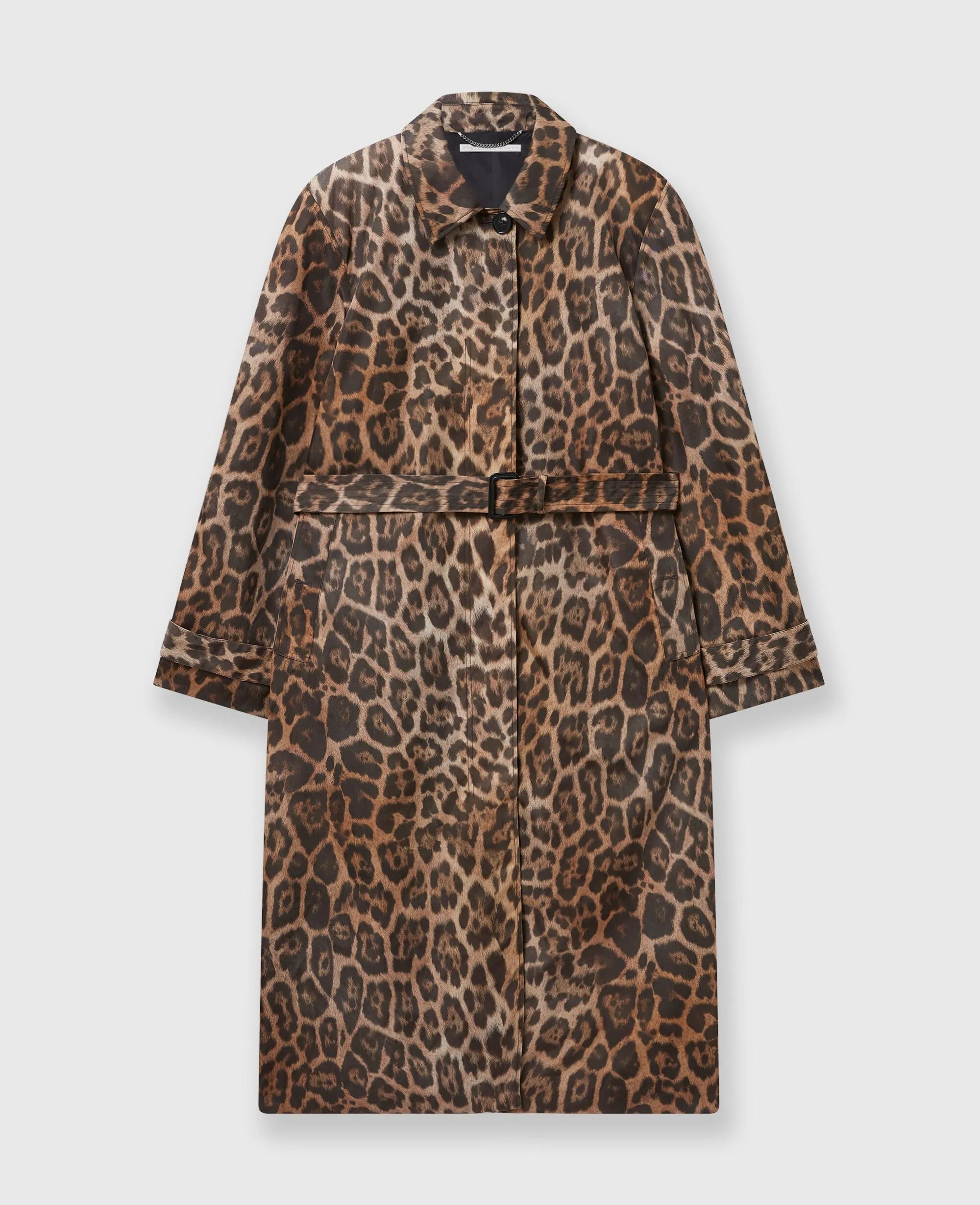 Leopard Belted Trench Coat