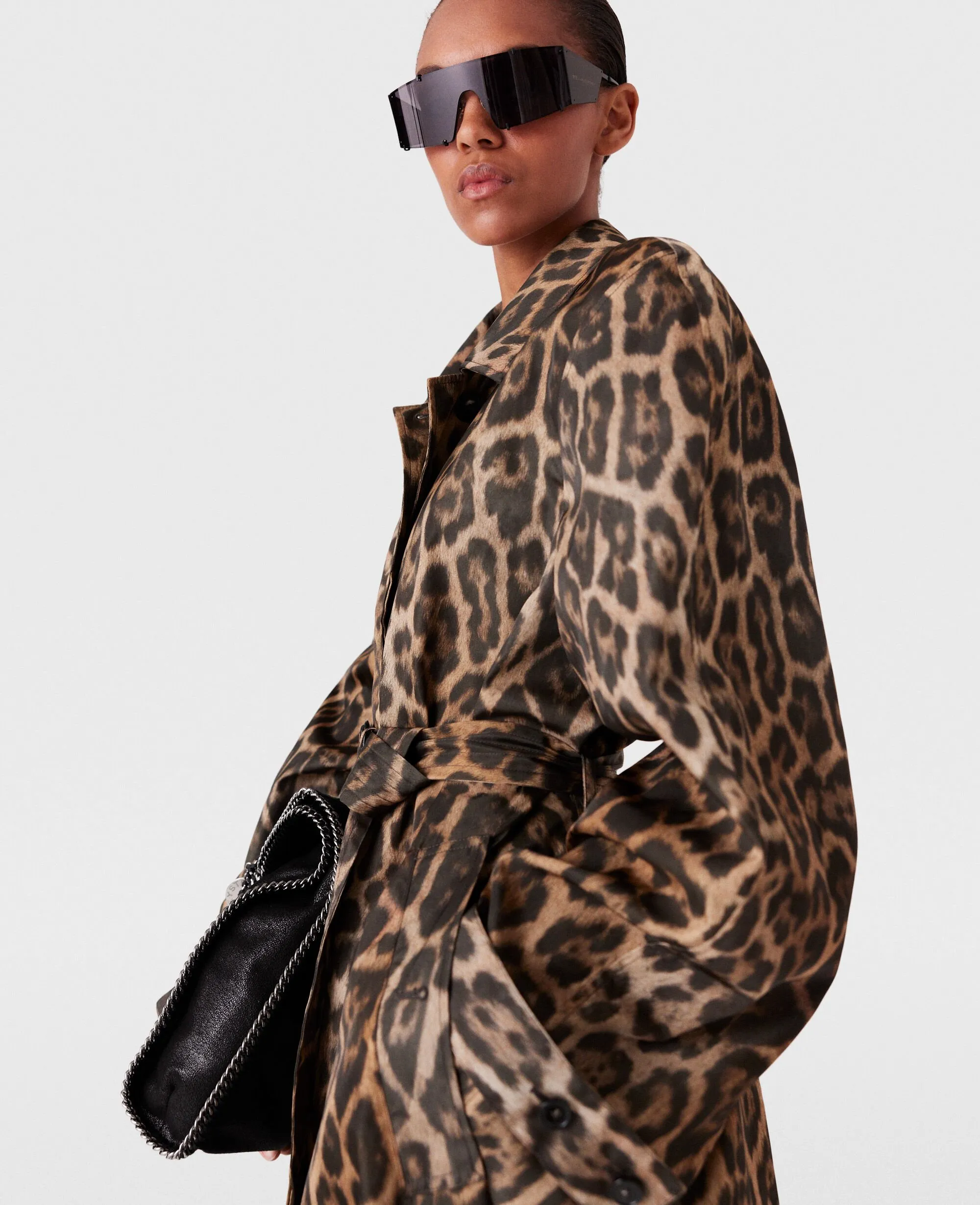 Leopard Belted Trench Coat