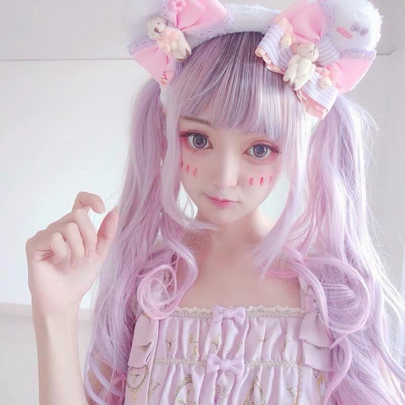 LOLITA PINK INK LONG CURLY WIG BY31069