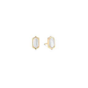 Lucia Mother of Pearl Elongated Hexagon Studs