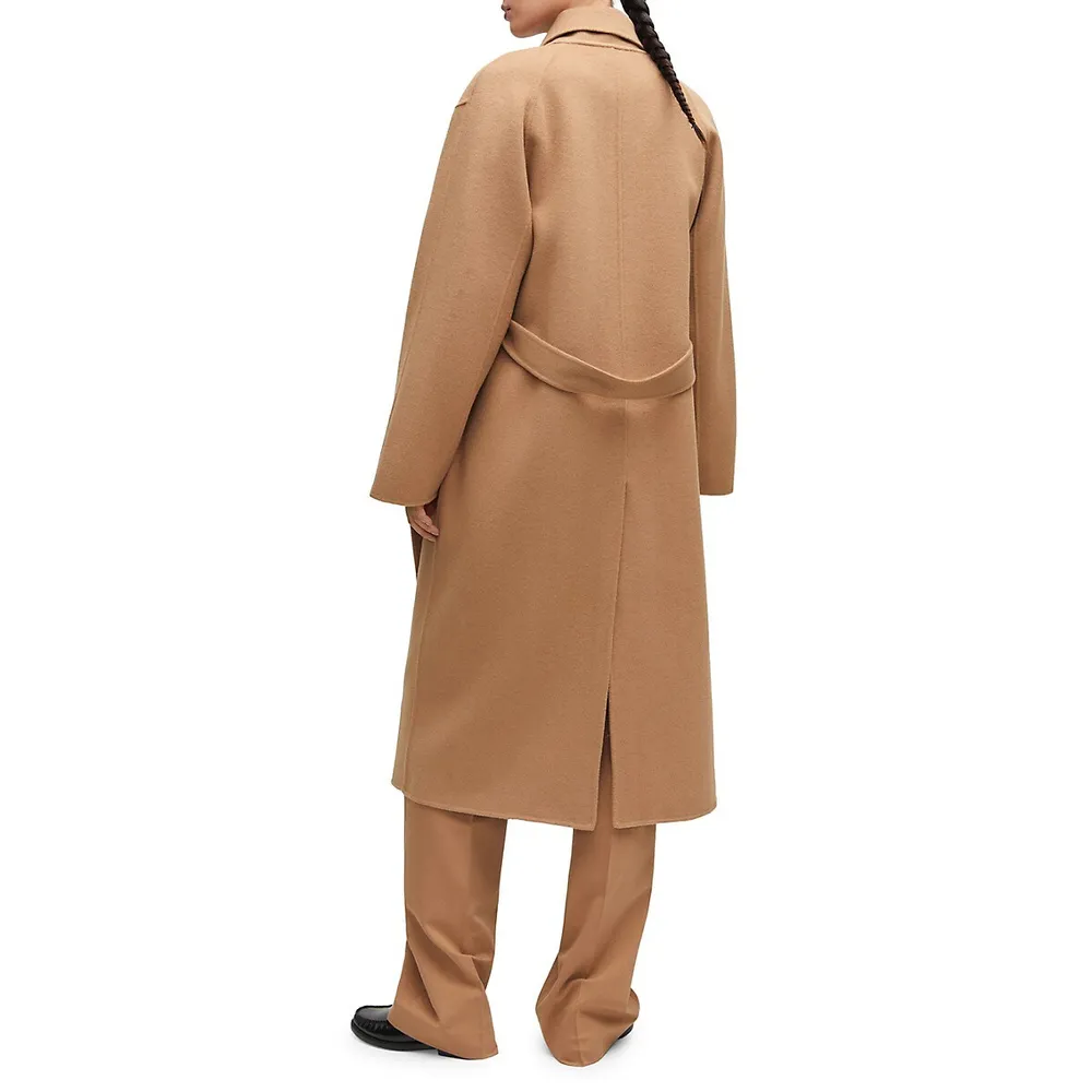 Mango Recycled Wool-Blend Belted Wrap Coat