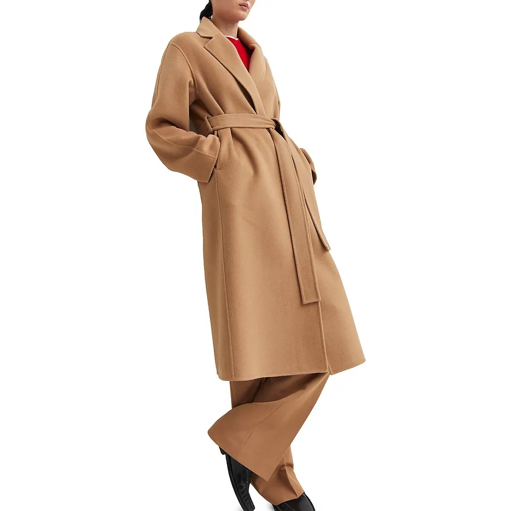 Mango Recycled Wool-Blend Belted Wrap Coat