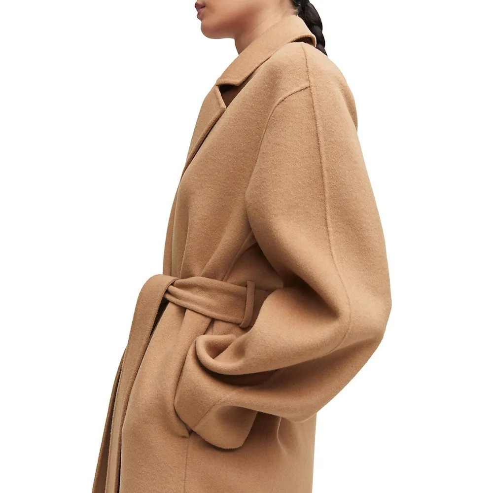 Mango Recycled Wool-Blend Belted Wrap Coat