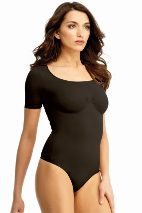 MeMoi SlimMe Short Sleeve Bodysuit with Thong