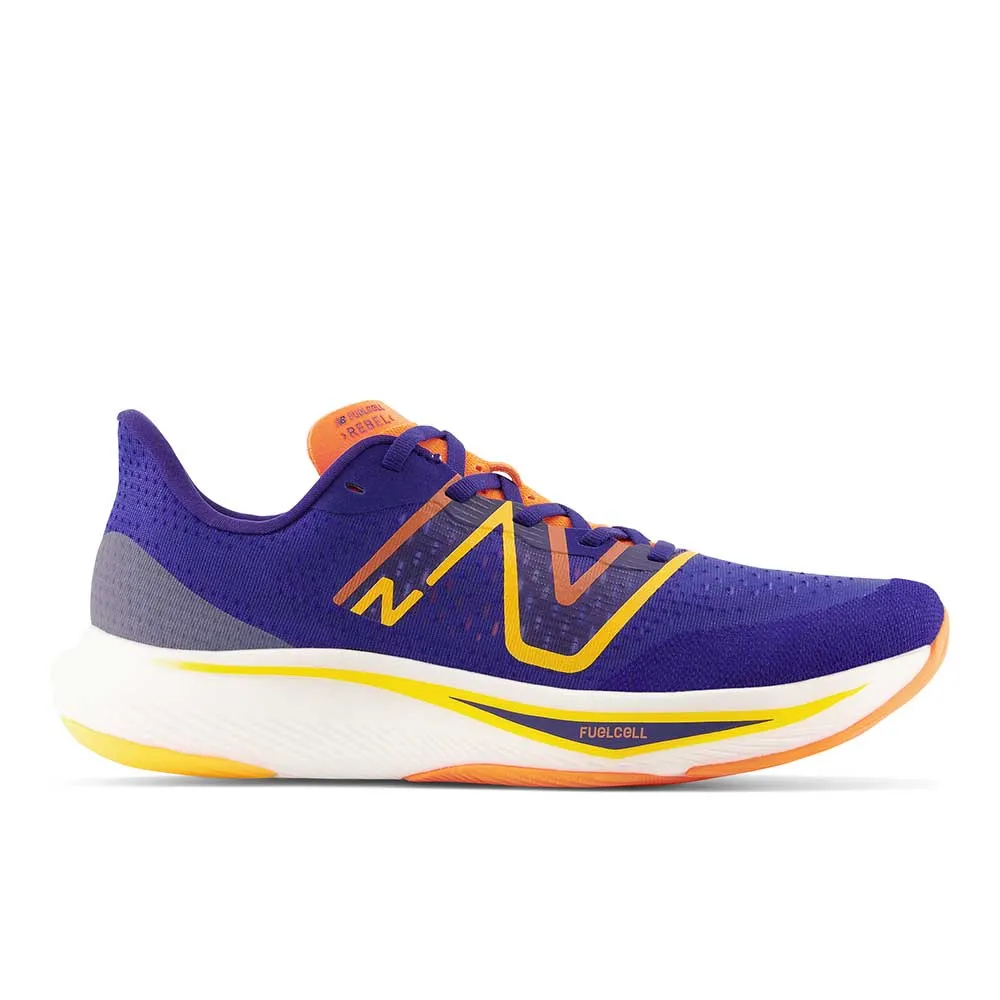 Men's New Balance FuelCell Rebel v3, Victory Blue/Vibrant Apricot, 10.5 D Medium