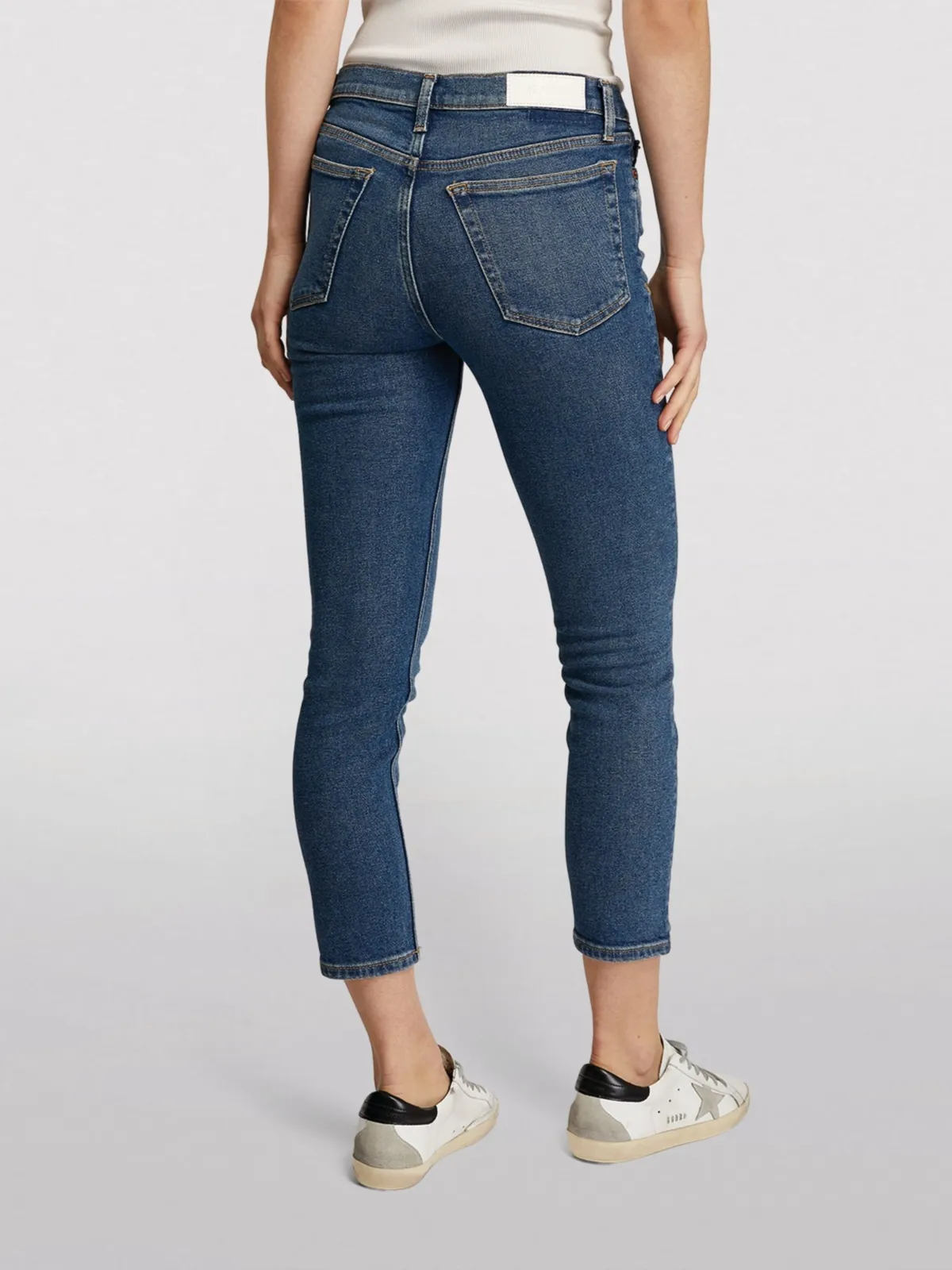 Mid Rise Ankle Crop Jeans - Dark 3