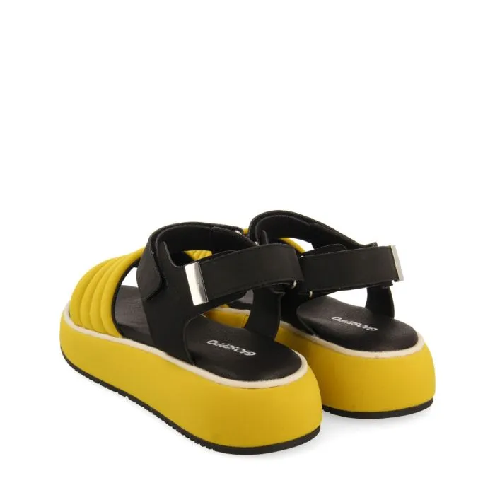 MUSTARD SPORTS SANDALS WITH PLATFORM FOR WOMEN CHEVAL