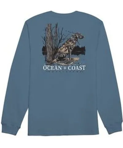 Ocean + Coast Men's Hunting Dog Long Sleeve Graphic T-Shirt