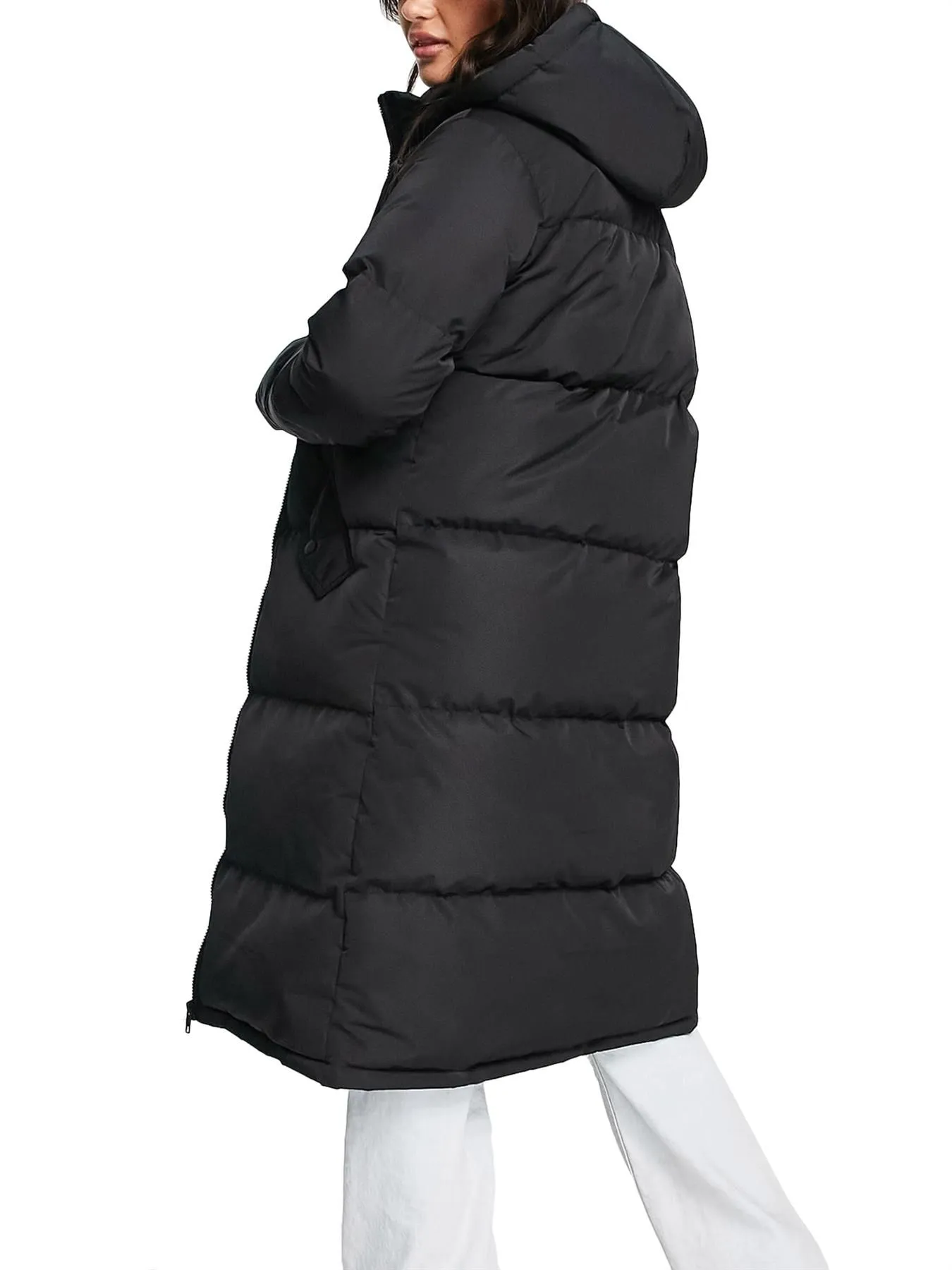 Padded Longline Puffer Coat, Stone, UK Sizes 8 to 16