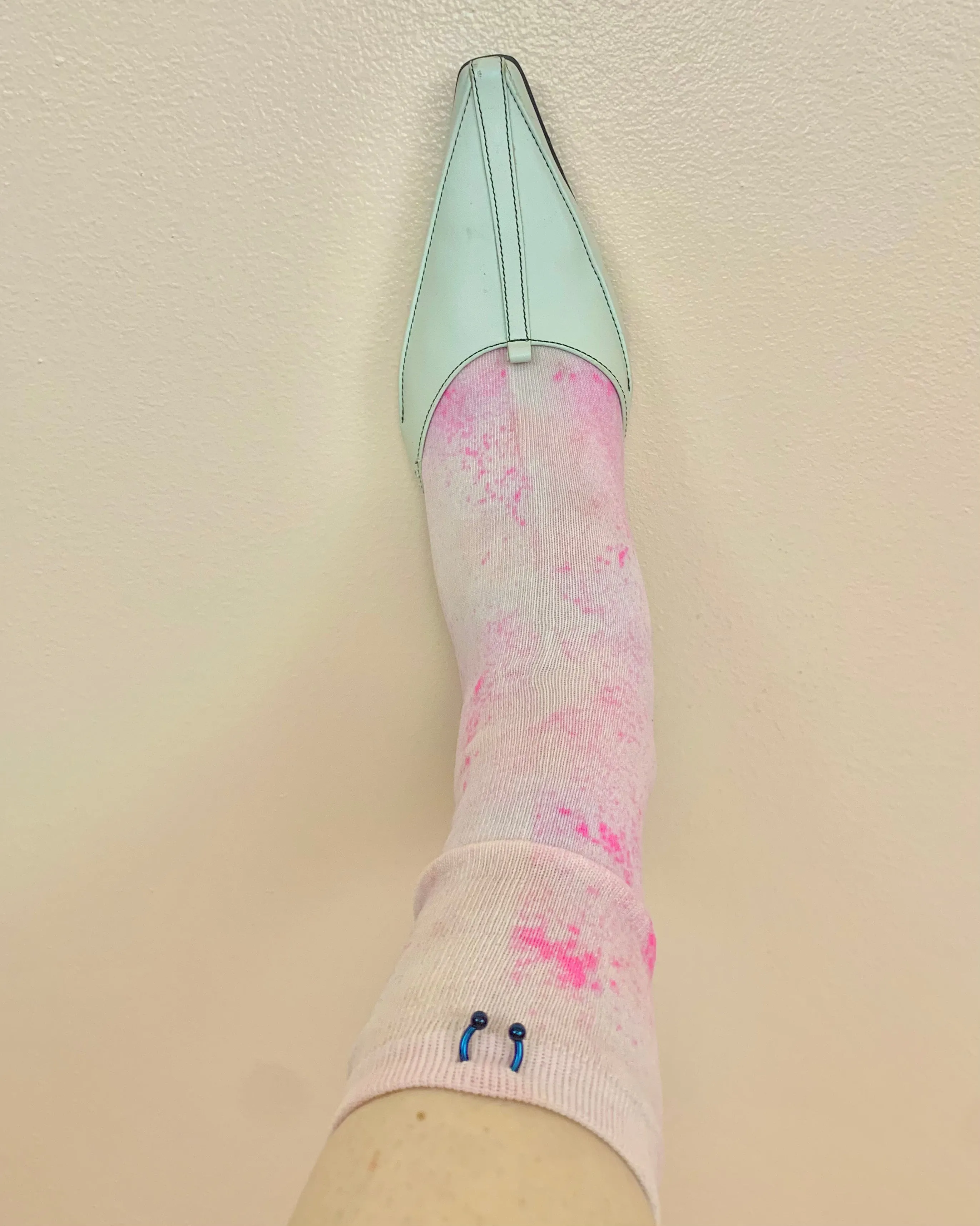 Pierced pink jaw breaker socks