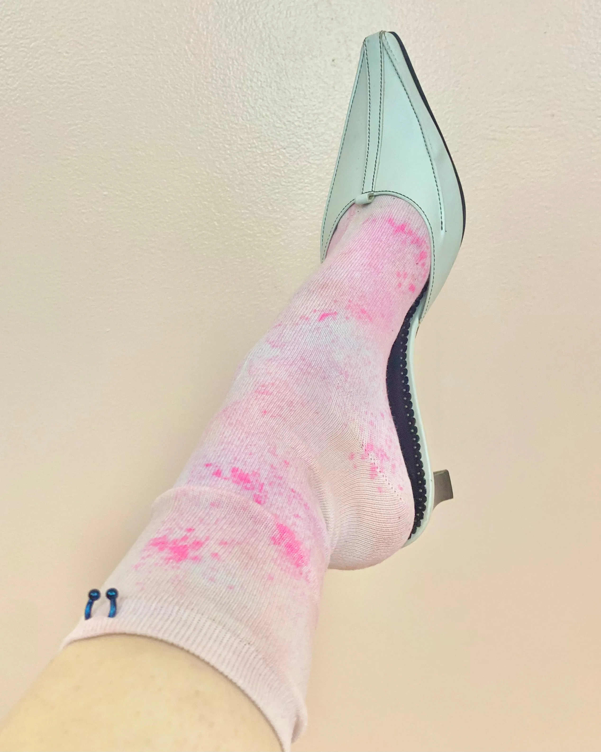 Pierced pink jaw breaker socks