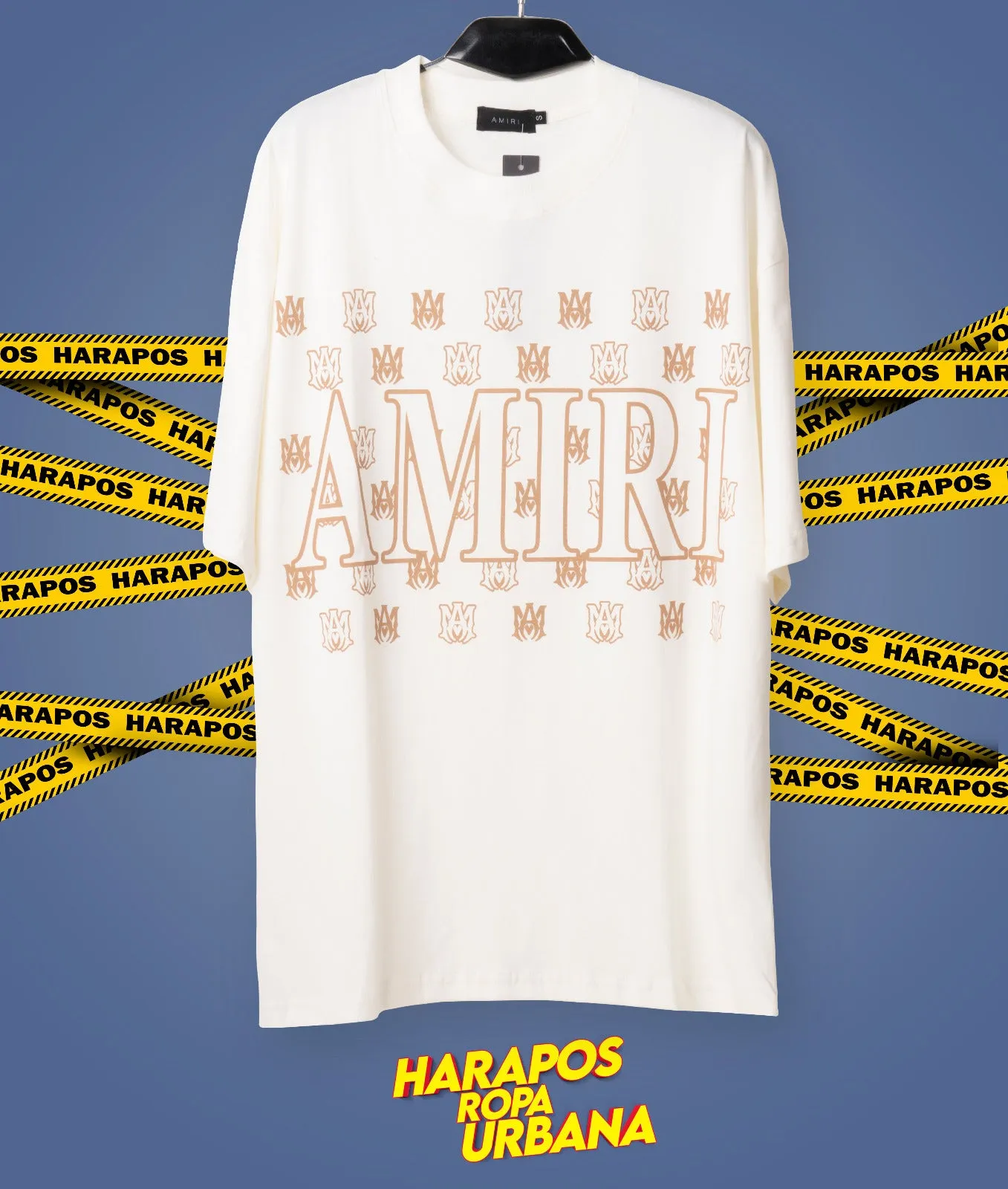 Polera amiri oversize blanco marfil detalles varios pequeos