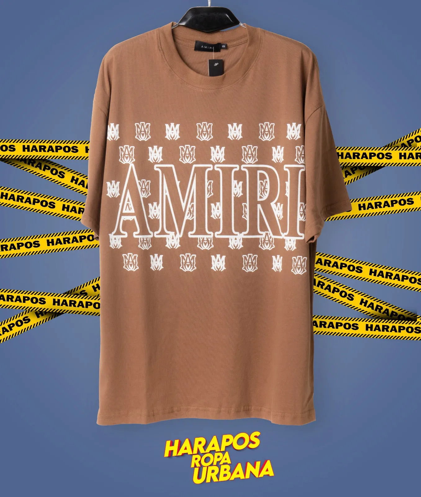 Polera amiri oversize cafe detalles varios pequeos