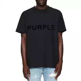 Purple Brand Textured Wordmark SS Black Beauty Tee (Black) P104-JWBB224