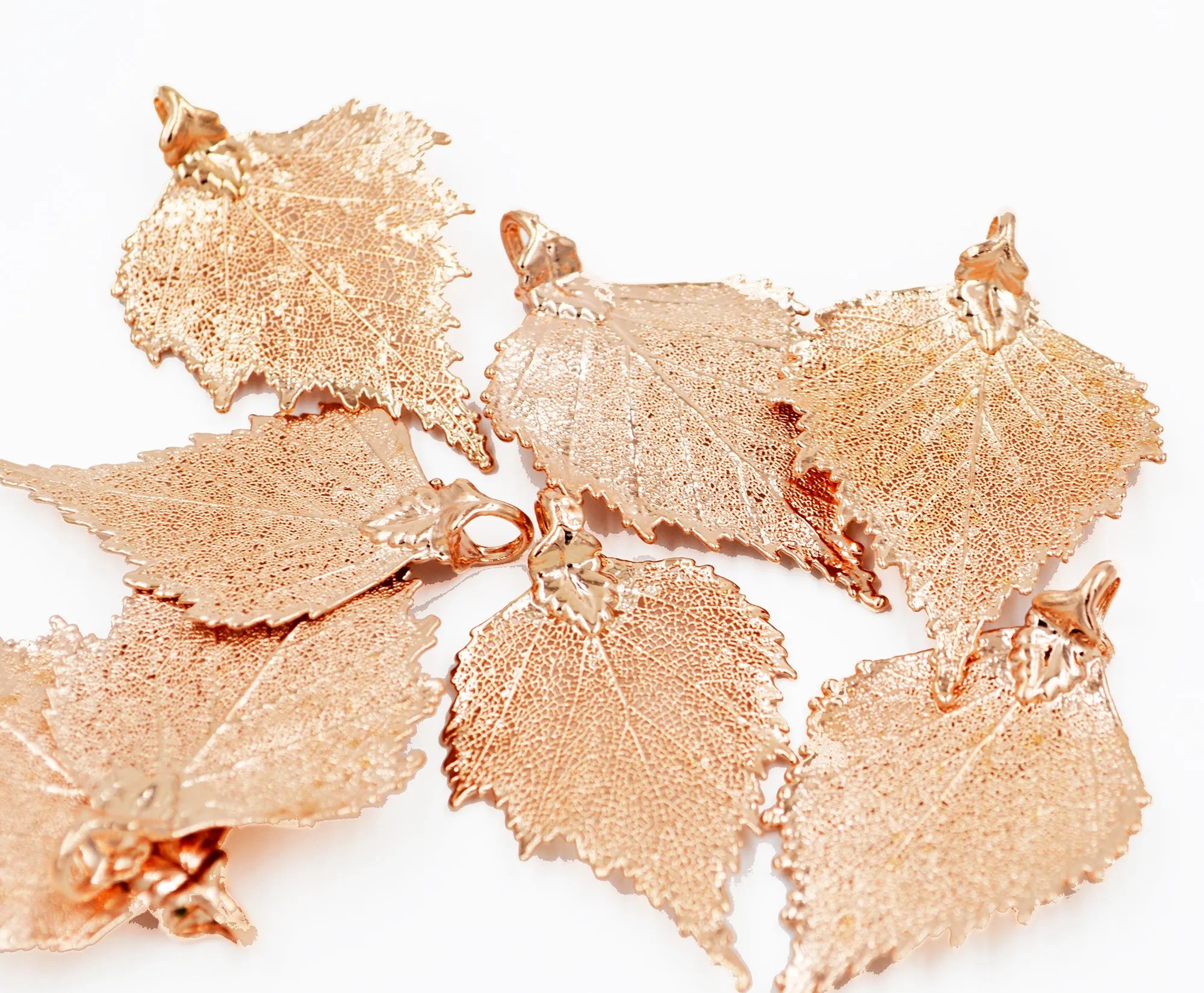 Real Leaf PENDANT BIRCH Dipped in Rose Gold Genuine Leaf