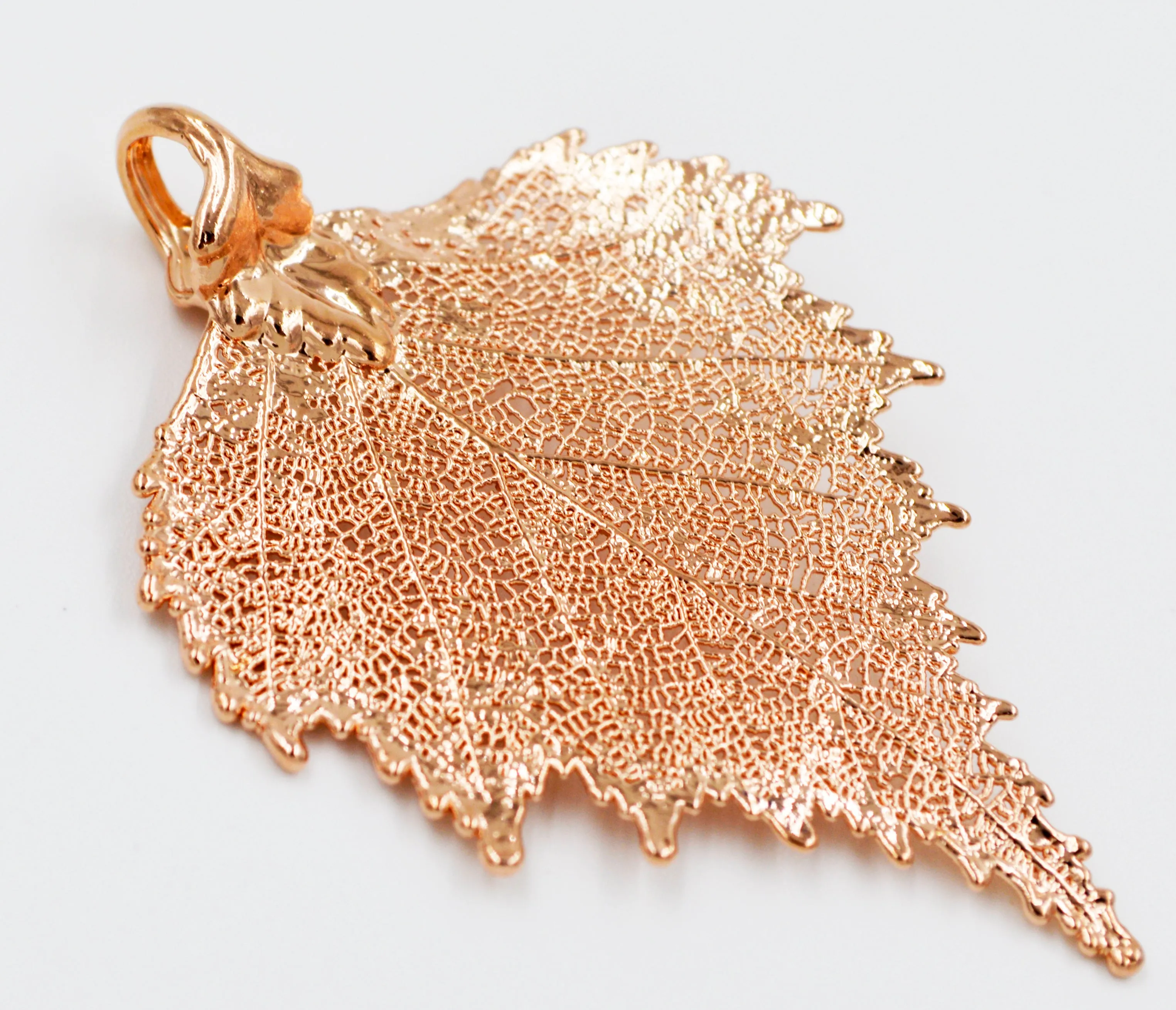 Real Leaf PENDANT BIRCH Dipped in Rose Gold Genuine Leaf