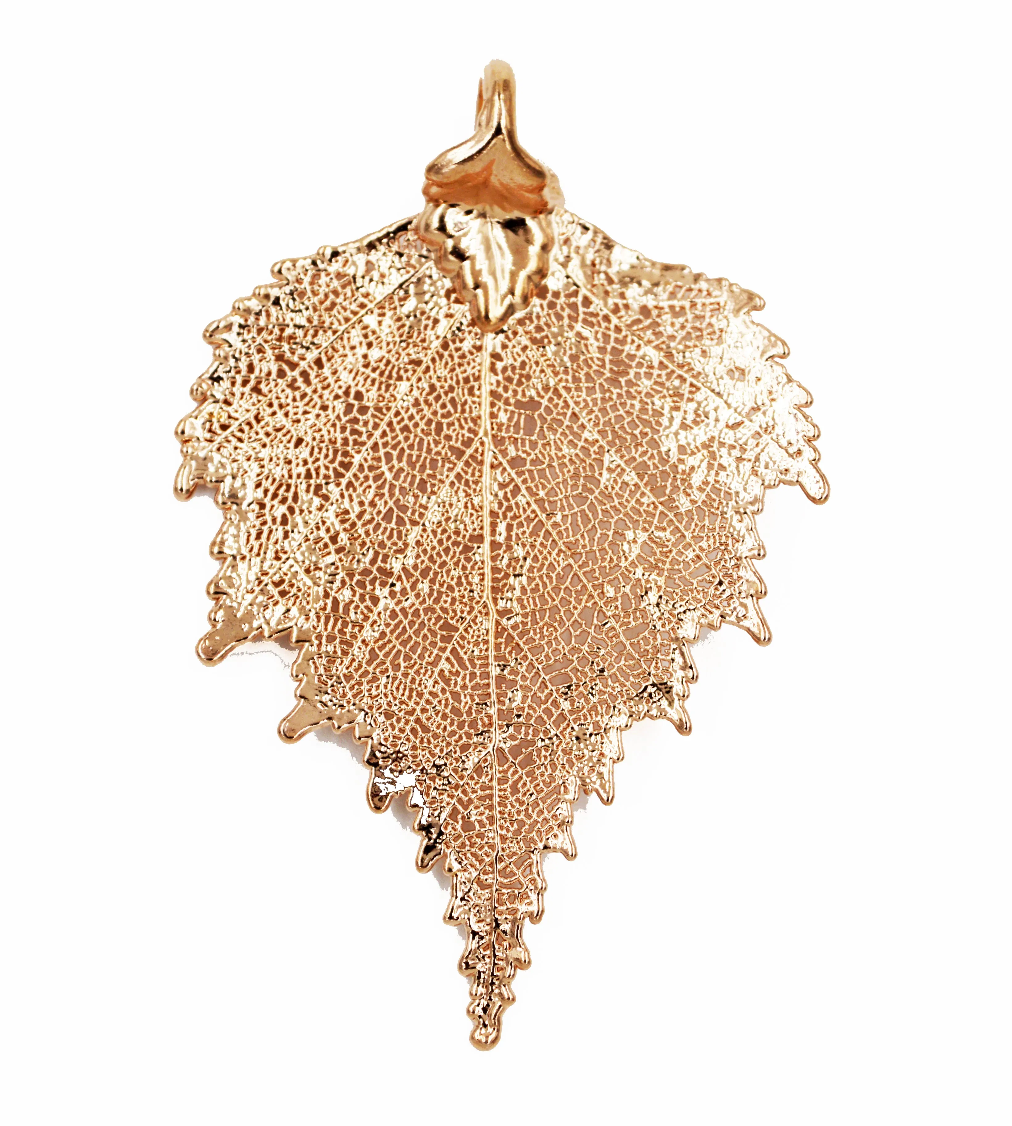 Real Leaf PENDANT BIRCH Dipped in Rose Gold Genuine Leaf