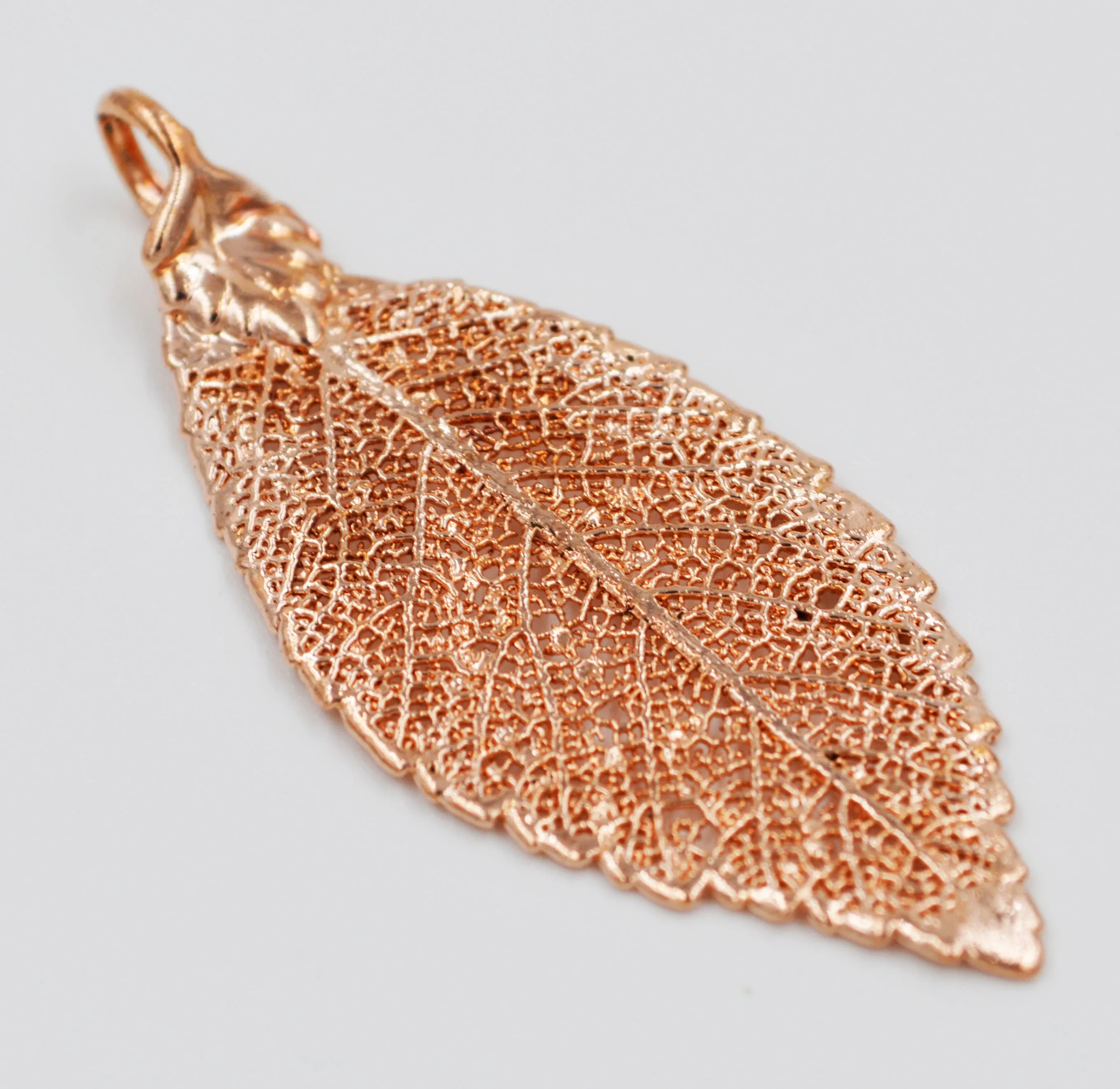 Real Leaf PENDANT ELM Dipped in Rose Gold Genuine Leaf