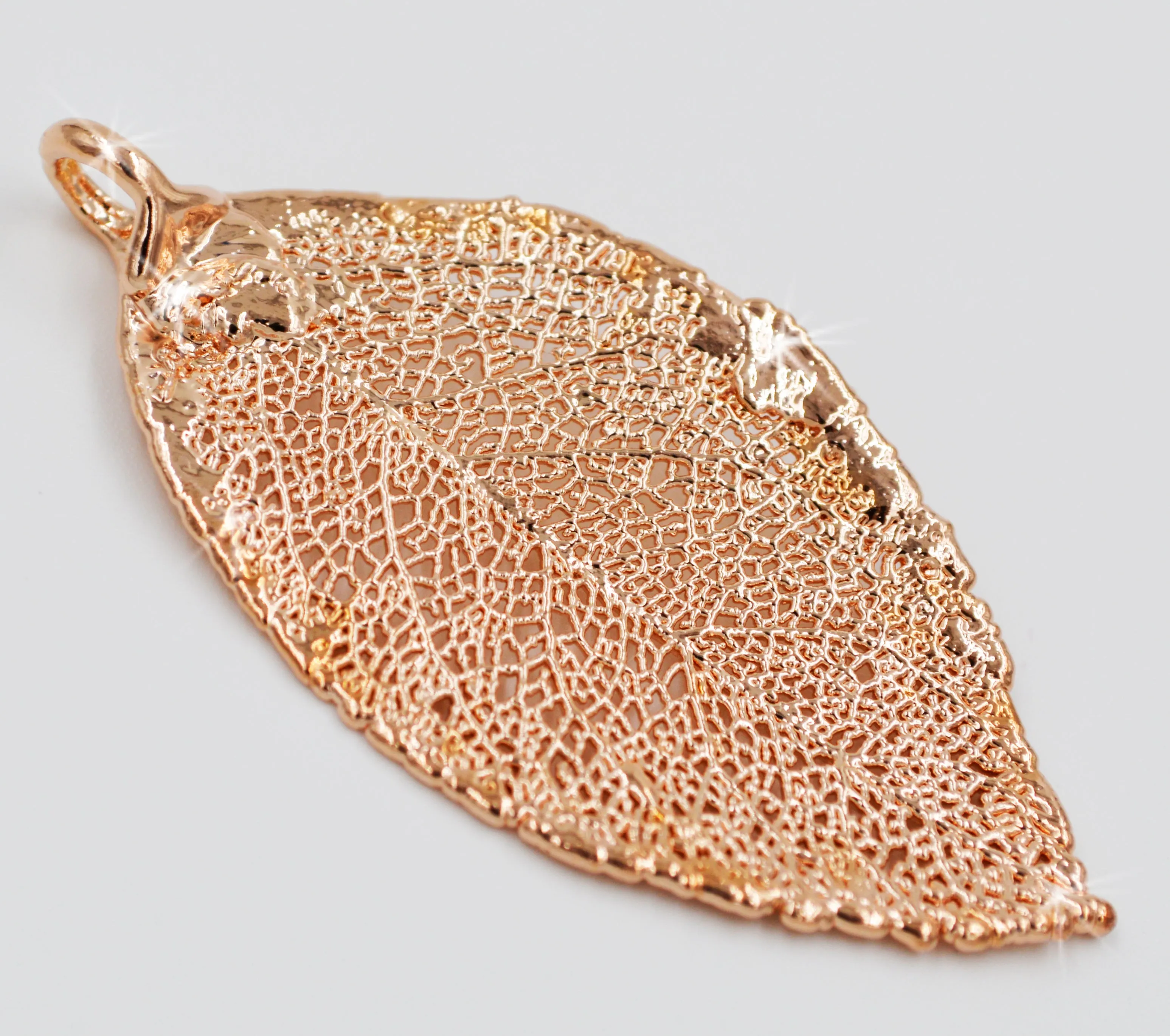 Real Leaf PENDANT ROSE Genuine LEAF Dipped in Rose Gold