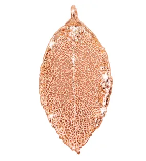 Real Leaf PENDANT ROSE Genuine LEAF Dipped in Rose Gold