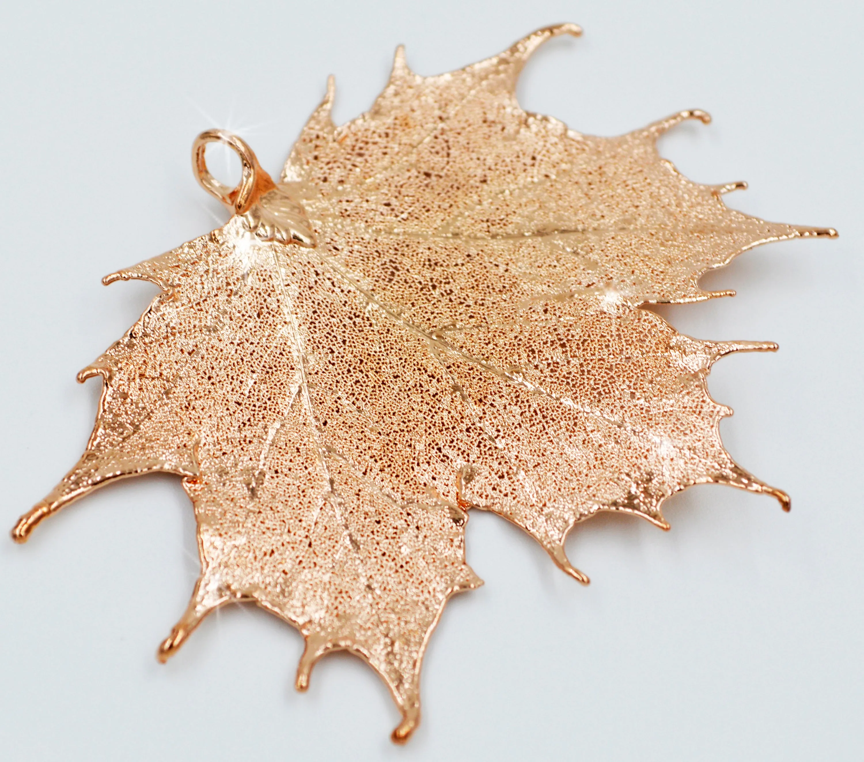 Real Leaf PENDANT Sugar Maple in Rose Gold Genuine Leaf