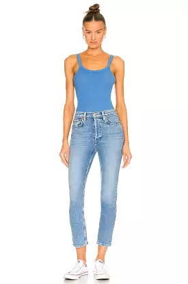 Re/Done 90's High Rise Ankle crop Blue Stone