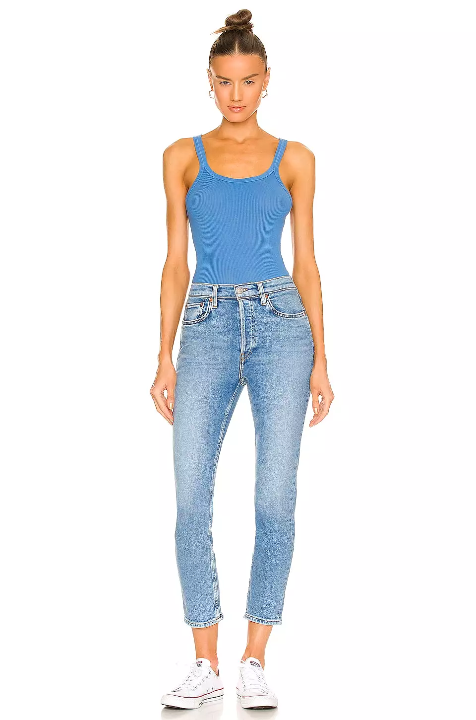 Re/Done 90's High Rise Ankle crop Blue Stone