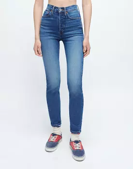 RE/DONE The 90s High Rise Ankle Crop in Cadet Indigo