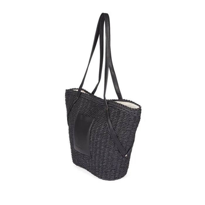 Rialma women's black raffia straw bag