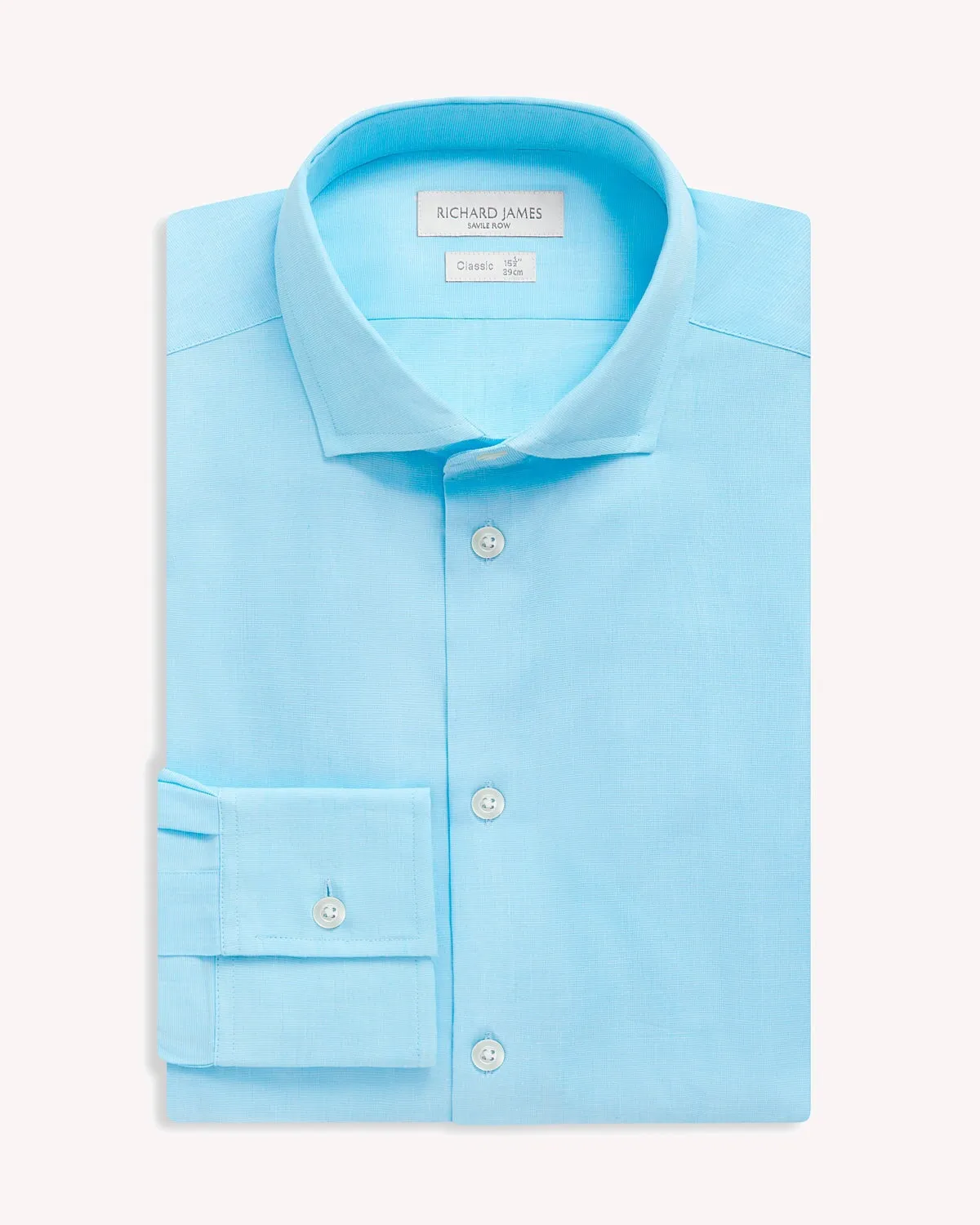 Richard James Poplin Shirt Aqua