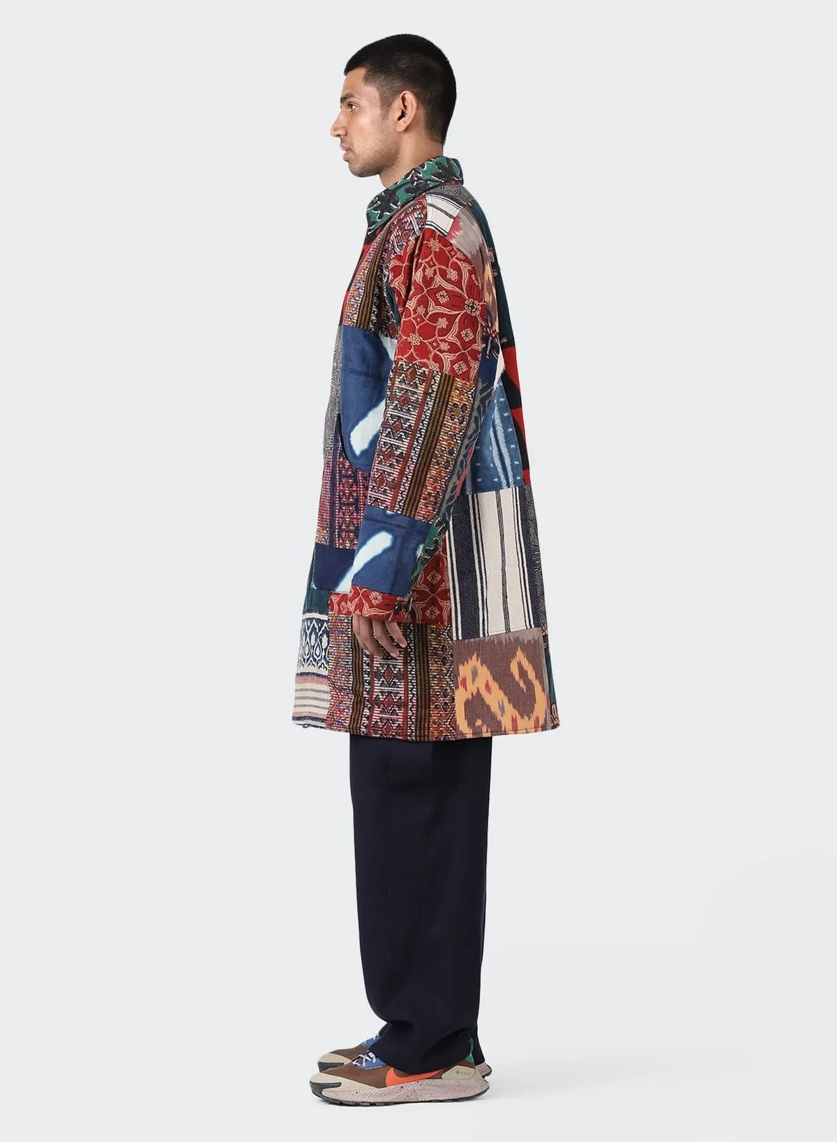 Santos Quilted Long Coat - Patchwork